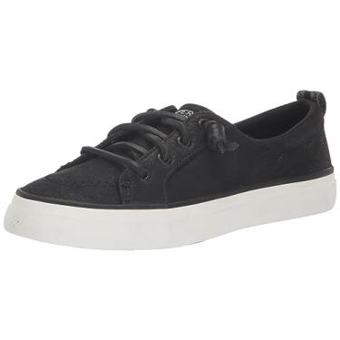 Imagem de Sperry Tênis feminino de couro lavável Crest Vibe, Preto, 34
