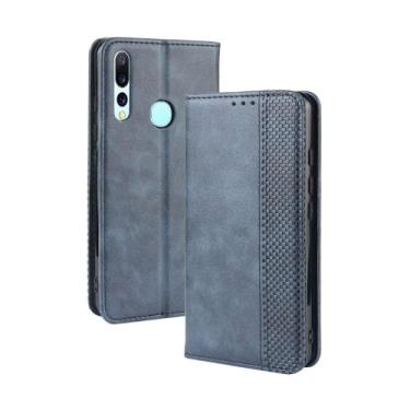 Imagem de Capa para Umi UMIDIGI A5 PRO,Retro Flip magnético,Caso de telefone de couro PU,Design de carteira com 3 slots de cartão e 1 clipe de dinheiro -Blue