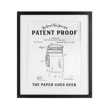 Imagem de Stupell Industries Papel higiênico passa por cima de impressão emoldurada preta sob vidro, design por Lettered and Lined, 21 x 17