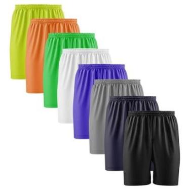 Imagem de Kit 8 Calção Short Futebol Basquete Vôlei Bermuda Dry Treino Academia-Masculino