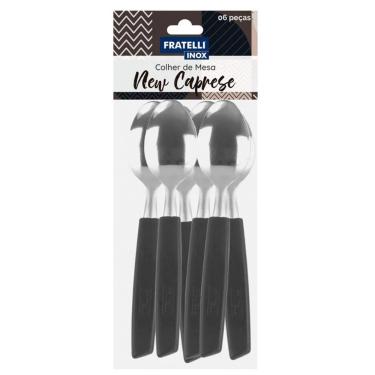 Imagem de Jogo 12 Colheres De Mesa New Caprese Preto Fratelli Inox