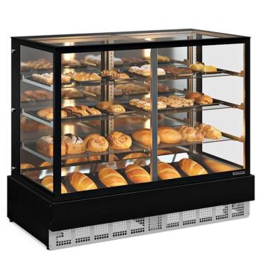 Imagem de Vitrine Neutra Conveniência Gourmet Mgen150 Gelopar Balcão Seco Preto Bivolt