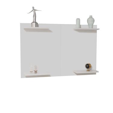 Imagem de Painel TV Até 50 Pol Em MDF Com Prateleiras Para Decoração Branco