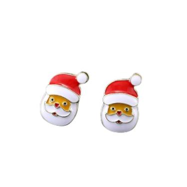 Imagem de Brincos de Natal para mulheres, brincos de Papai Noel, roupas de Natal, acessórios de bijuteria, 2inch, Cobre, Sem pedra preciosa