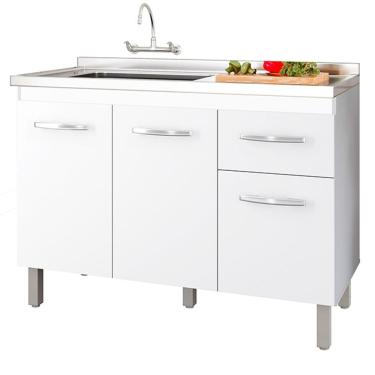 Imagem de Balcao Para Pia Sem Tampo Anita 120 Cm Mobbs Branco