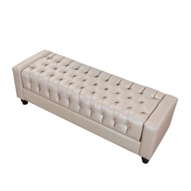 Imagem de Puff com Pés de Madeira Paris Tcs-355 Branco Perfan