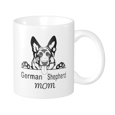 Imagem de Fenmshairy Linda caneca de café de cerâmica pastor alemão, presente perfeito para amantes de cães, presente de aniversário de Ação de Graças para mulheres, mãe, mãe, avó, avó, tia, irmã, bestie, 325