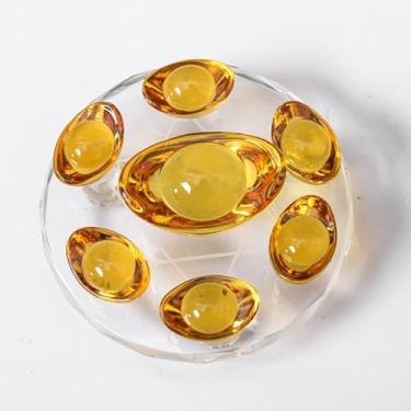 Imagem de Chiorgone Lingote de citrino Seven Star Array Feng Shui Decor – Ornamento de escritório doméstico que atrai riqueza para boa sorte e prosperidade