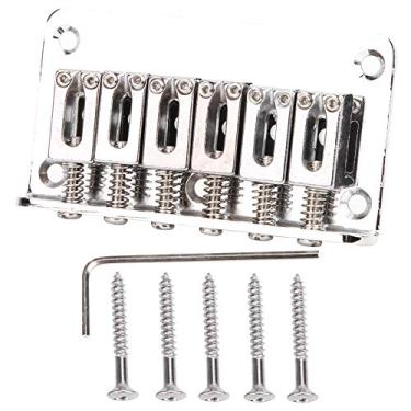 Imagem de SPYMINNPOO Ponte de Guitarra, Estrutura Padrão de Metal Durável para Crianças, Guitarra Elétrica Tocando e Praticando, Prata Cromada 78mm (Prata)