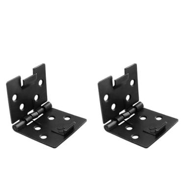 Imagem de JCBIZ 2 peças dobradiças de pressão de 90 graus com mola de aço inoxidável dobradiças dobráveis de placa oculta 5 x 4 cm para proteger portas de armário ferragens de móveis fechaduras de mesa de