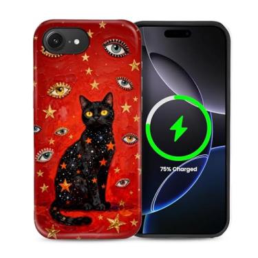 Imagem de ZHEGAILIAN Capa 2 em 1 para iPhone 16e 6,1 polegadas, compatível com MagSafe à prova de choque antiderrapante com capa de proteção de corpo inteiro, design de impressão fashion fosco texturizado fosco