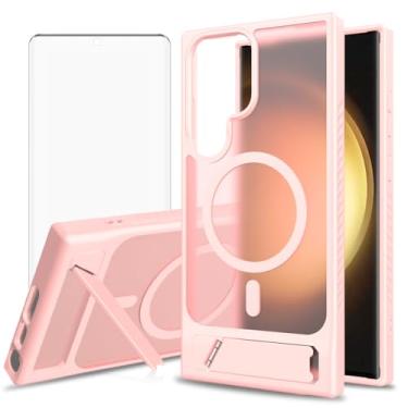 Imagem de Asuwish Capa de celular para Samsung Galaxy S23 Ultra 5G, compatível com Magsafe Magnetic, protetor de tela de vidro temperado, suporte à prova de choque, capa protetora S23Ultra 23S S 23 23Ultra 6,8