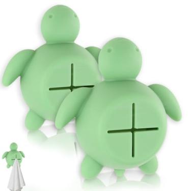 Imagem de PQUCXZ 2 peças toalha de silicone tartaruga marinha divertido animal ganchos para pendurar no banheiro, cozinha, prato, panos, luvas, presentes de agradecimento para irmã colega de trabalho, amiga