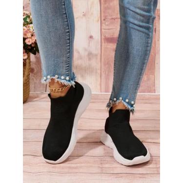 Imagem de Tênis feminino de caminhada, sem cadarço, confortável, leve, casual, atlético, academia, Jl06, 35