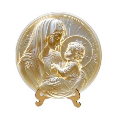 Imagem de Placas Religiosas com apoio de mesa Menino Jesus Sagrada Família Nossa