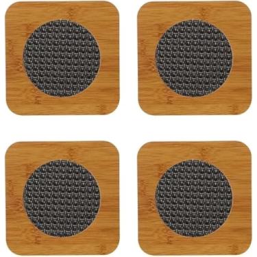 Imagem de Kit com 4 Peças Descanso de Panela em Bambu com Proteção Térmica Design Moderno Proteger a Mesa de Panela e Travessa Quente