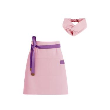 Imagem de Avental Cintura e Faixa de Cabelo Rosa Roxo Confeitaria Açai