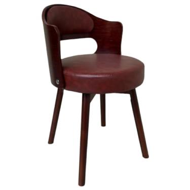 Imagem de SPXMQSS Cadeiras para sala de jantar, cadeiras de jantar giratórias de 360° com encosto, cadeira de jantar estofada de couro, cadeira ergonômica para lounge, escritório, penteadeira, cadeira vermelha