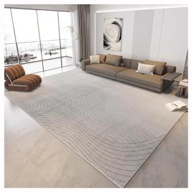 Imagem de SPXMQSS Tapetes de sala de estar, tapetes para quarto, antiderrapante, lavável, tapete que não cai, tapete interno de pelo baixo para quarto, sala de estar, cinza claro
