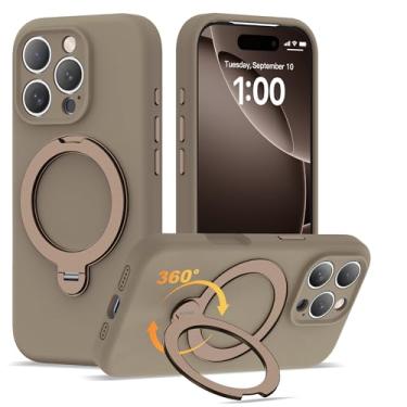 Imagem de LEKMOTIN Capa projetada para iPhone 16 Pro de 6,7 polegadas com suporte de anel magnético 360 [compatível com Mag-Safe] Capa de telefone à prova de choque para homens e mulheres, ouro do deserto