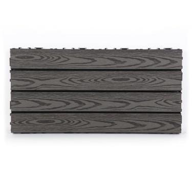 Imagem de SPXMQSS Azulejos de deck compostos ao ar livre, azulejos de piso de jardim, azulejos de plástico de madeira resistentes ao desgaste para uso interno e externo 30 x 60 x 2,2 cm E 18 peças