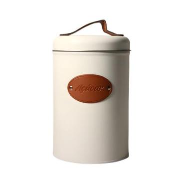 Imagem de Lata metal alça café açucar 15x10cm branca planeta unitaria