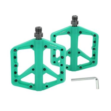 Imagem de Partuto Pedal de bicicleta de nylon universal sem tiras refletoras ciano ajuste 14 mm eixos pedal de bicicleta antiderrapante para bicicletas de estrada BMX MTB 1 par