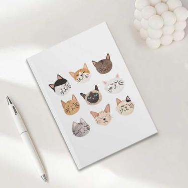 Imagem de Caderno de gato, caderno A5 para anotações de escritório, agenda de 21 x 14,7 cm, agenda de viagem, presentes para amantes de gatos-11