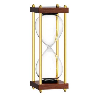 Imagem de ABXKZ Temporizador de ampulheta vazio, ampulheta grande preenchível, vidro de madeira Retor Hour, Sandglass para Reloj de Arena, criativo, casamento, decoração, escritório, casa, preto