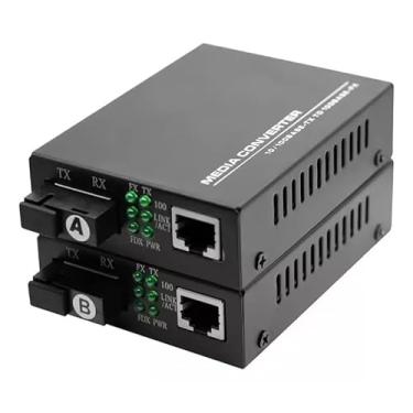 Imagem de Conversor Mídia Fibra Óptica Par A+b Gigabit 1000 Mbps Rj 45