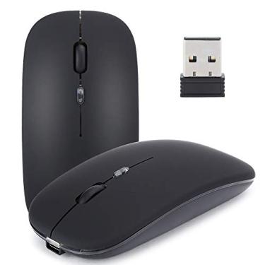 Imagem de SUNGOOYUE Mouse para Jogos Sem Fio M40, LED RGB, 2.4G, Bateria Recarregável de 500mAh, 3 Modos DPI, Material ABS, Preto ou Prata, para PC Com (#11)