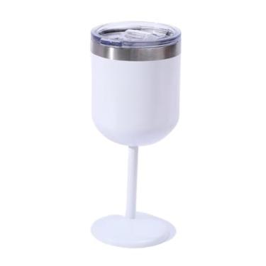 Imagem de Taça Copo Térmico De Aço Inoxidável 2 Em 1 600ML /Vinho Removível/Para Bebidas E Drinks Gin Vinho(Branco)