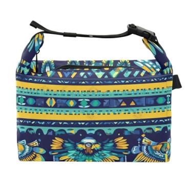 Imagem de STAYTOP Lancheira vintage de malha floral com fivela de alça, lancheira isolada para meninos e meninas, lancheira térmica para trabalho escolar