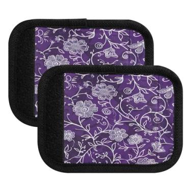 Imagem de Qilmy Beautiful Flowers Bagagem Handle Wrap Pacote com 4 Identificadores de Bagagem Identificadores de Bagagem Capa para Carrinho de Bebê Mala Mala Avião Acessórios de Viagem 72