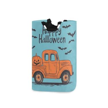 Imagem de xigua Caminhão com cesto de roupa suja grande de abóbora com alça, cesto de roupas dobrável, cesta de armazenamento dobrável para organização de brinquedos e roupas no quarto, banheiro e lavanderia