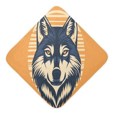 Imagem de STAYTOP Toalhas de bebê com capuz de musselina com rosto de lobo, toalha de banho super macia, toalhas de banho absorventes para banho recém-nascido unissex 89 x 89 cm