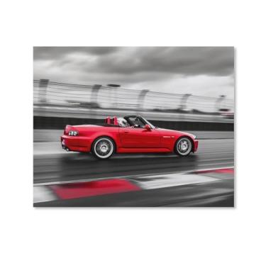 Imagem de HouLaiZhe S2000 Top Speed Jdm Car Cool Sports Posters Tela Estética Decoração de Parede Pintura de Parede Impressão de Sala de Galeria Decoração de Parede para Quarto Sala de Estar Escritório 16 x 20