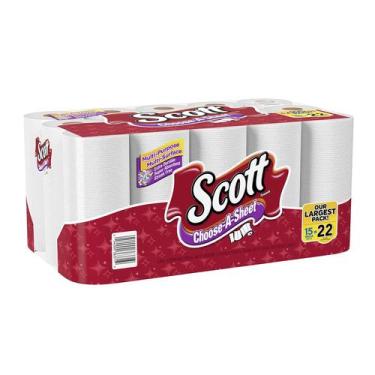 Imagem de Toalhas de papel Scott Mega Roll, 1 camada, 15 rolos, pacote com 1