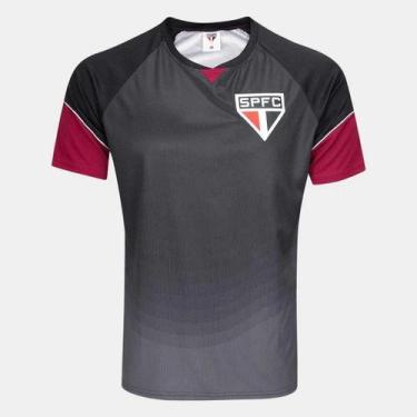 Imagem de Camiseta São Paulo Gallery Masculino - Preto e Bordo - Spr, GG