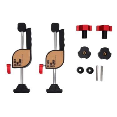 Imagem de Asixxsix Conjunto de Braçadeiras para Cães de Bancada, Braçadeiras de Bancada para Serviços Pesados ​​de Liberação Rápida Com Travamento de Engrenagem e (Conjunto de braçadeiras de mesa para