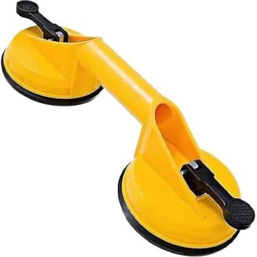 Imagem de Genérico Ventosa Dupla para Vidro, Suporte de Fixação, Amarela, 80kg de Capacidade Máxima, Instalação em Superfície de Vidro