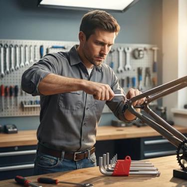 Imagem de Conjunto de chaves hexagonais métricas, braço curto, 8 peças, com suporte, ferramenta em forma de L para montagem de mobílias