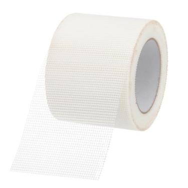 Imagem de PATIKIL Fita de malha de reparo de drywall, patch de reparo de fibra de vidro de 10 cm x 29,9 m, fita autoadesiva para juntas de parede seca, 13 remendos de fenda e costura, branco