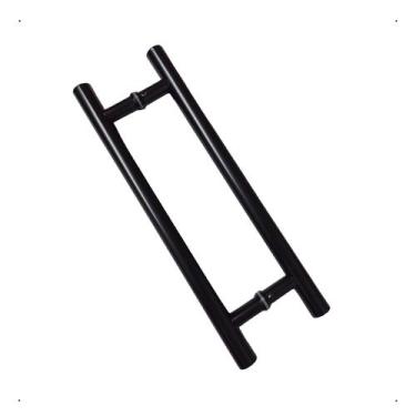 Imagem de Puxador Porta Portão Correr Vidro Madeira Inox 30cm Preto - RR Inox