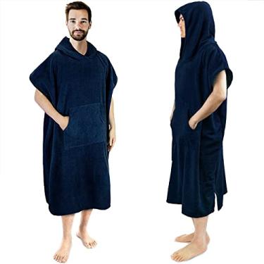 Imagem de Poncho de Surf para Troca com Capuz Toalha Neoprene Microfibra Espessa e Secagem Rápida Bolso Praia Natação Esportes