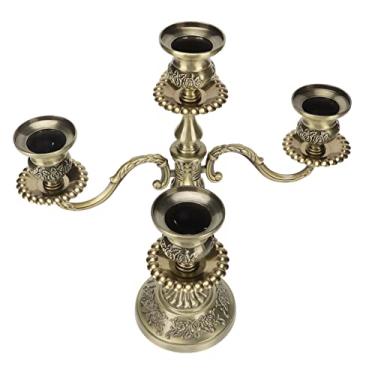 Imagem de Generic Candelabros de Liga de Zinco Vintage de 5 Braços para Decoração de Velas de Pilar e Jantares Românticos para Casa, Restaurantes, Casamentos - Candelabros Altos Resistentes a Arranhões e à