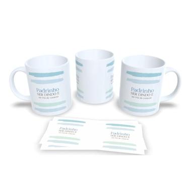 Imagem de Caneca de Cerâmica Personalizada Dinda eu amo você, Design Floral com Coração, Branca (2)