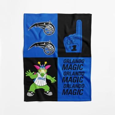 Imagem de Cobertor para bebê NBA Orlando Magic oficialmente licenciado, 101 x 127 cm, poliéster leve e macio, design dominó