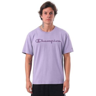 Imagem de Camiseta Manga Curta Champion Malhão Script Azul Claro-Masculino