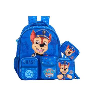Imagem de Kit Chase Patrulha Canina Mochila Costa + Lancheira + Estojo - Xeryus